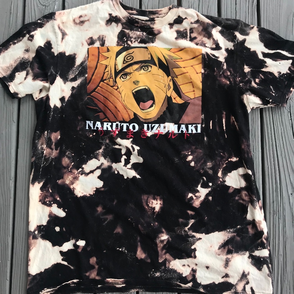 Naruto Custom Bleach Acid Wash Dye Shirt